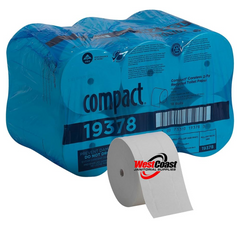 CORELESS STANDARD ROLL TOILET PAPER 18 ROLLS GEORGIA PACIFIC 19378 COMPACT 2 PLY 1500 SHEETS