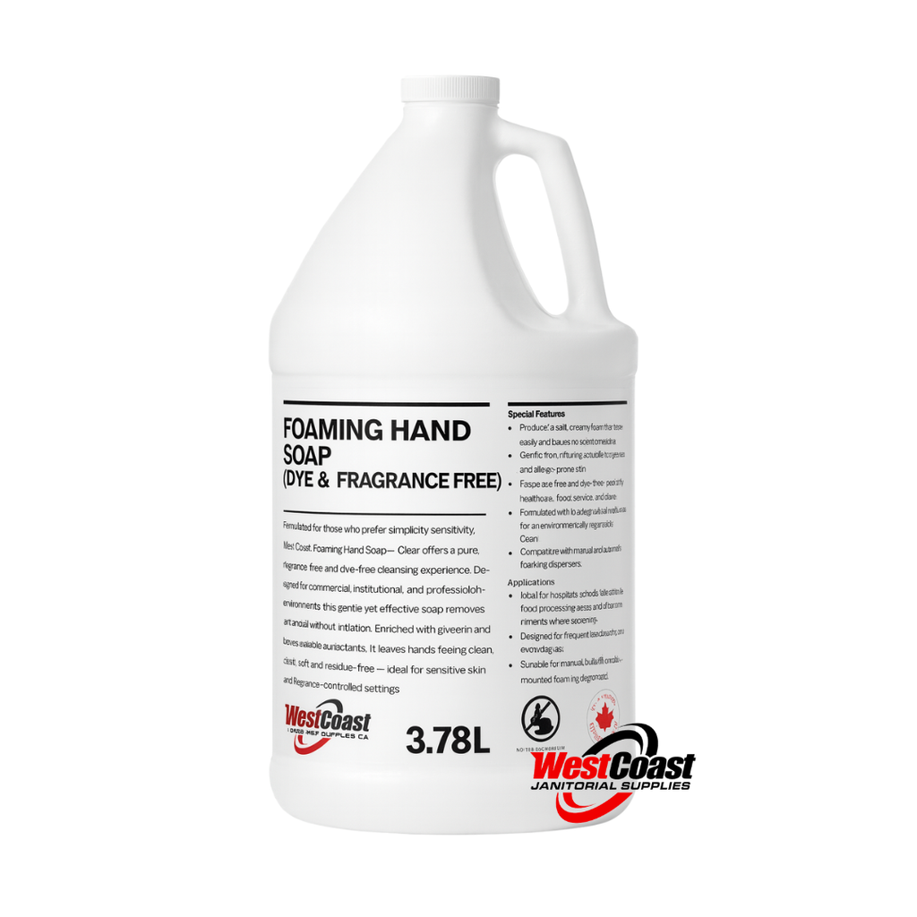 FOAMING HAND SOAP DYE & FRAGRANCE FREE - CLEAR 3.78L
