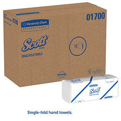 SINGLE FOLD SCOTT KC PROFESSIONAL HAND TOWEL WHITE 16 PACKS X 250 SHEETS 01700