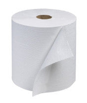 MEDIUM ROLL PAPER TOWEL PUR 600 FEET X 12 ROLLS WHITE 1 PLY 7200'/CASE –  West Coast Janitorial Supplies