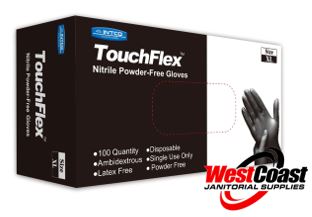 TOUCHFLEX NITRILE GLOVES SMALL BLACK 100/BOX – West Coast 