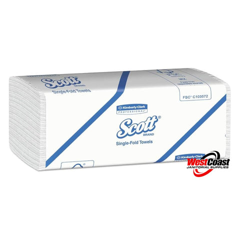 SINGLE FOLD SCOTT KC PROFESSIONAL HAND TOWEL WHITE 16 PACKS X 250 SHEETS 01700