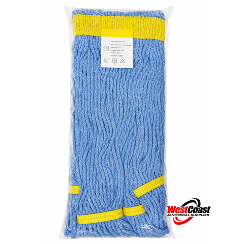 Synthetic Looped-End Commercial Wet Mop Head  | Launderable Professional Floor Mop