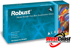 ROBUST PLUS BLUE NITRILE GLOVES MEDIUM FULL CASE 10 BOXES PER CASE 100 PER BOX (MASTER CASE)