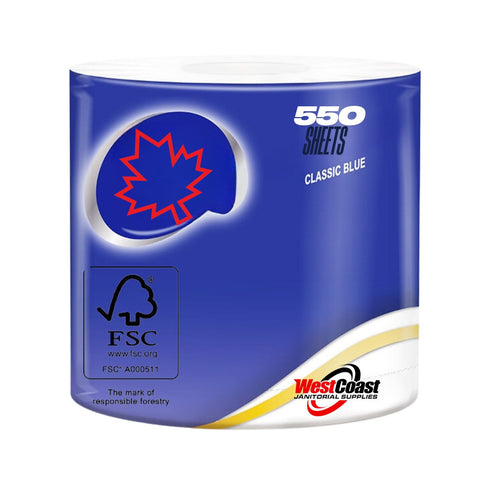 STANDARD ROLL TOILET PAPER PROFFESIONAL 550 SHEETS 48 ROLL 2-PLY TP48-FSC