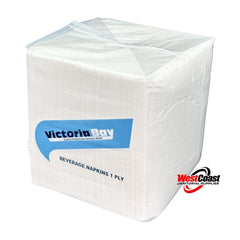 Beverage Napkins 9" X 9" White Paper 1 Ply 4000/Case