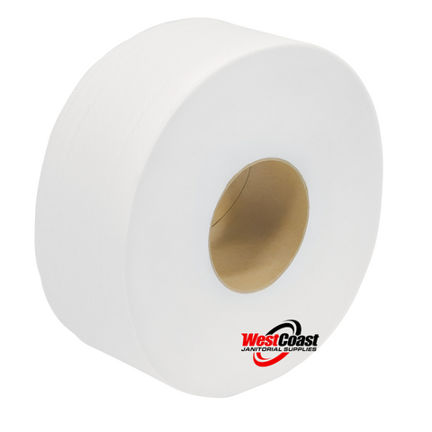 JUMBO ROLL TOILET PAPER 1000 FEET 2 PLY 12 ROLLS