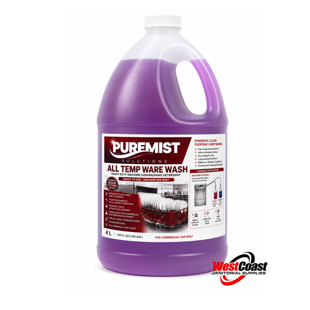 PureMist All Temp Ware Wash – Commercial Dishwashing Detergent – 4 L