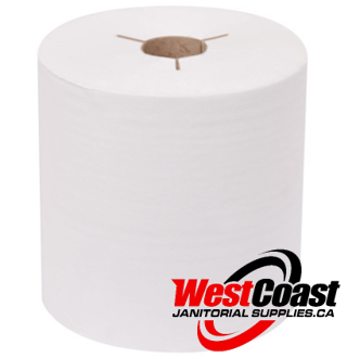 LARGE ROLL PAPER TOWEL HQ TORK 80 38 050 SLOTTED 800 FEET X 6 ROLLS WHITE  1 PLY 4800'/CASE