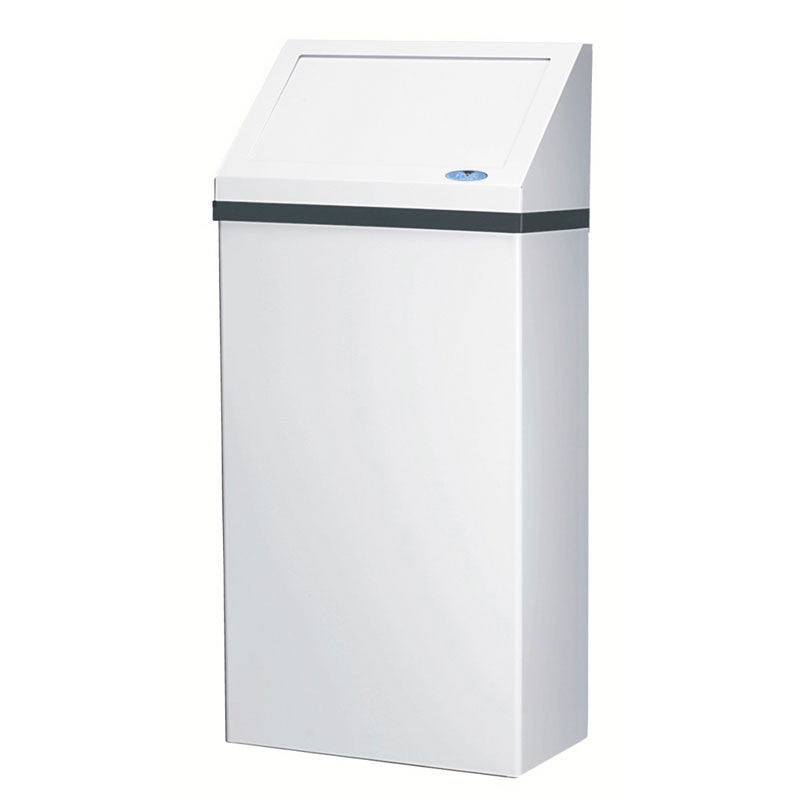 WALL RECEPTICLE STEEL WHITE FINISH FROST F303-NL W/ LID
