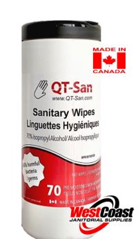 QT-Sanitary Wipes in a Canister Isopropyl Alcohol