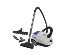 AIRSTREAM AS100 CORDED LIGHTWEIGHT CANISTER VACUUM WITH ACCESSORIES AND BRUSH COMPARTMENT